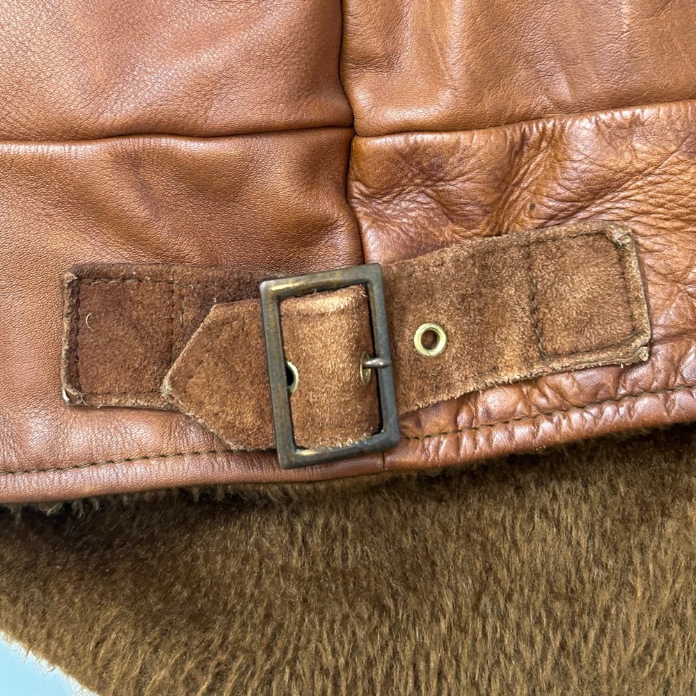 PIONEER Vintage Mens Two Tone Brown Leather Jacket-42 - Picture 10 of 11